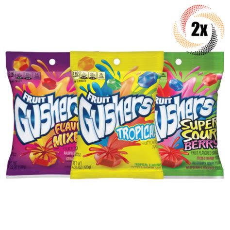 Fruit Gushers Variety Flavors Gummy Candy 4.25 oz - 2 Bags, 4.25 oz/ 2 ...