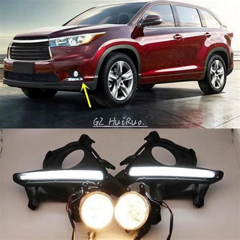 Pcs Car Led Drl Fog Light Daytime Running Light For Toyota Highlander