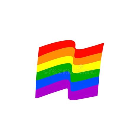 Rainbow Pride Flag Banner Lesbian Gay Bisexual Transgender Love People Stock Illustration