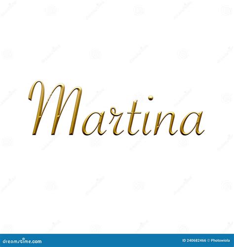Martina - Female Name . Gold 3D Icon On White Background. Decorative