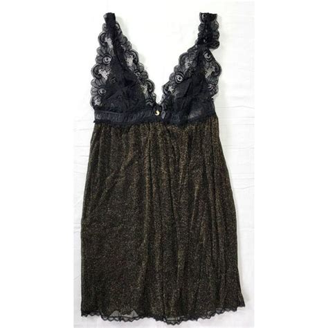 Lingerie Intimates Sleepwear Cinema Etoile Seductivewear Black Gold Lingerie Top Shirt