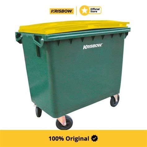 Jual Krisbow Dust Bin Tempat Sampah 660 Ltr Hijau Shopee Indonesia