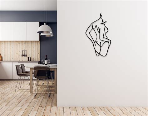 Naked Women Body Minimalist Line Art Women Metal Wall Decor Etsy