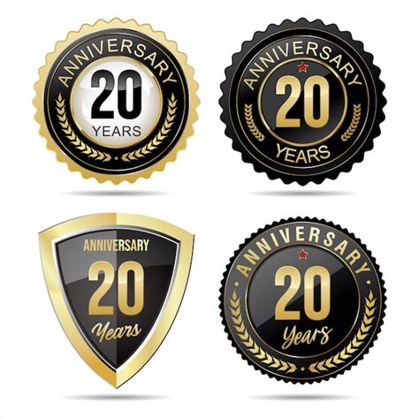 Premium Vector Collection Of Anniversary Golden Badges And Labels Vector Illustration