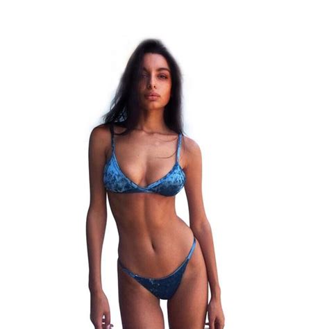 Luxevana Swim Blue Velvet Bikini Set Micro Bikini Poshmark