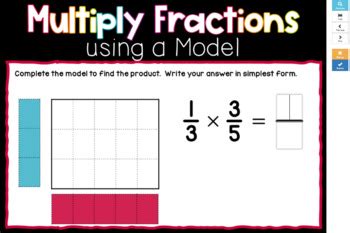 Multiply Fractions Using Models Boom Cards By Lisa Davenport Tpt