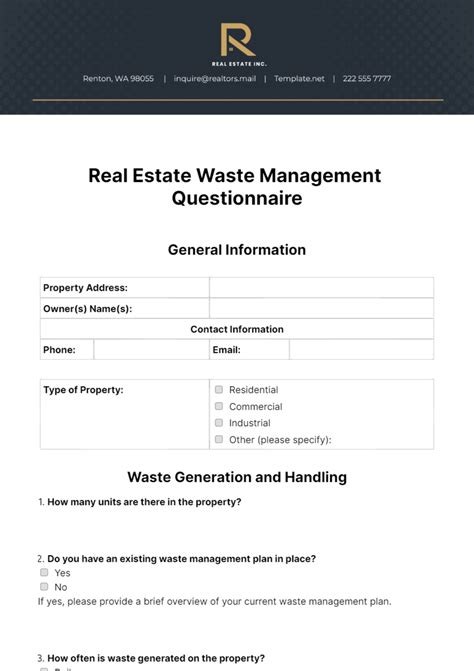 Free Waste Templates to Edit Online