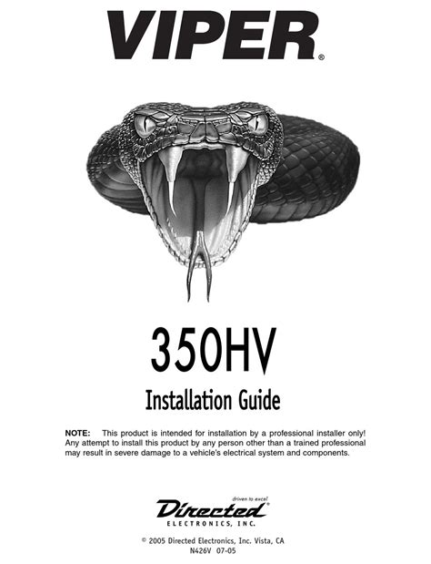 Viper Alarm 3105v Installation Guide » Wiring Diagram