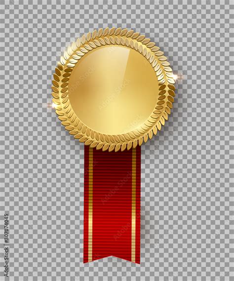 Award Medal 3d Realistic Vector Color Illustration Reward Golden