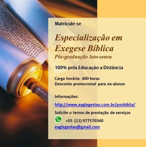 P S Gradua O Em Exegese B Blica Associa O Brasileira De Pesquisa