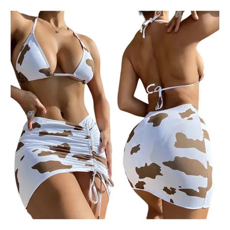 Traje De Ba O Dama Tres Piezas Bikini Sexy Para Mujer Meses Sin Inter S