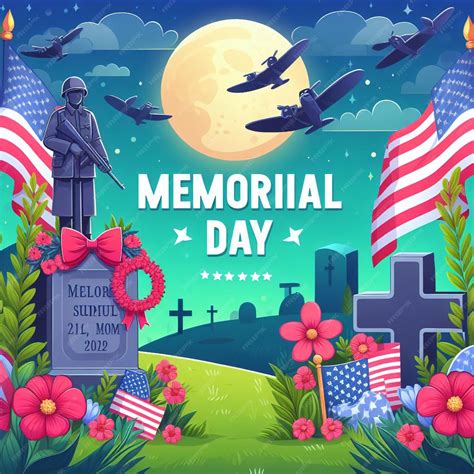 Premium Vector Memorial Day Poster Template With A Background