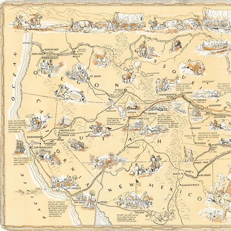 Mormon Trail Map Poster Mormon Trail Wall Art Print Poster | Etsy