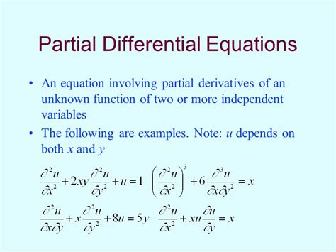 Partial Differential Equations Examples