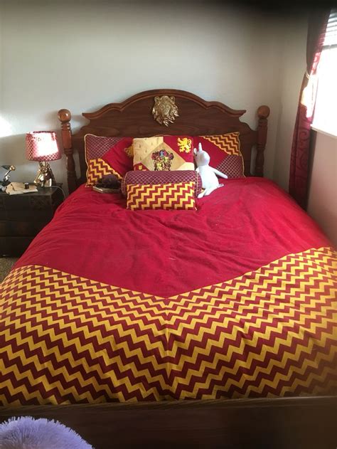 Harry Potter Gryffindor Bedding Made By Me Gryffindor Bedroom Ideas