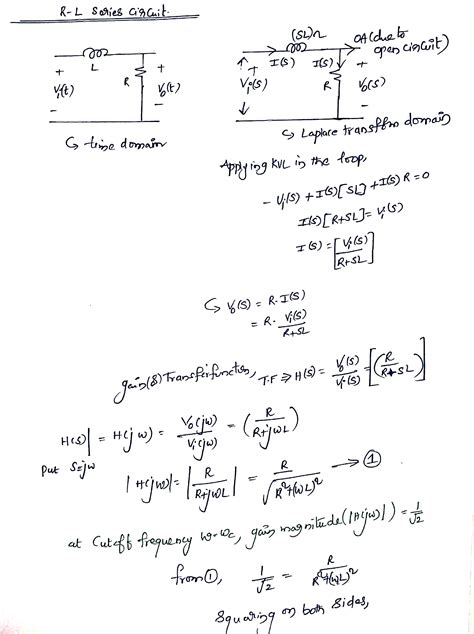 Solved Can You Help Me Derive The Cutoff Frequency Of An Rl Circuit