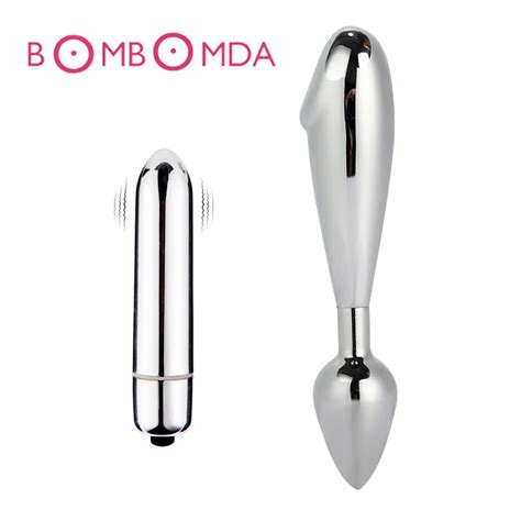 Stainless Steel Butt Plug With Crystal Accents Double Headed Jeweled Metal Anal Balls For