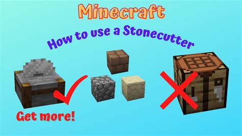 Minecraft How To Use A Stonecutter Youtube