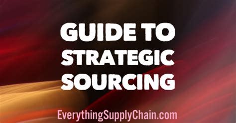 Guide To Strategic Sourcing