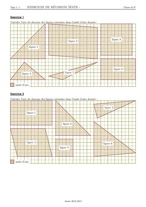 Aire Et Quadrillage S Rie D Exercices Alloschool