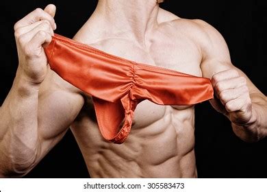 Muscular Man Naked Torso Holding Lace Stock Photo Shutterstock