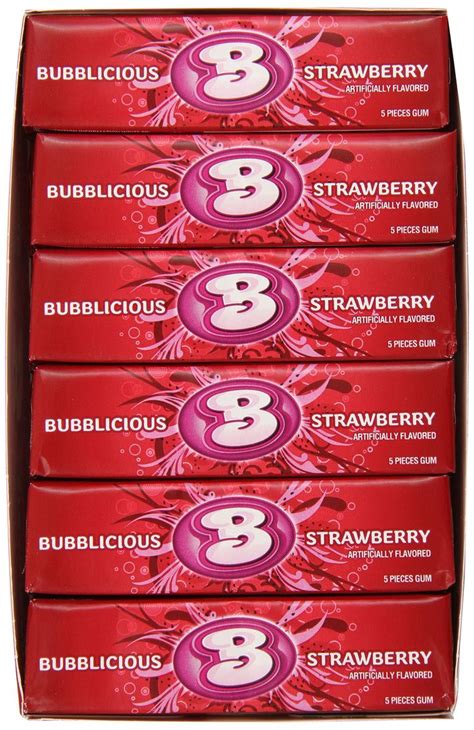 Bubblicious Bubble Gum Strawberry Splash 5 Piece Packs Pack Of 36 Bubblicious Bubble Gum