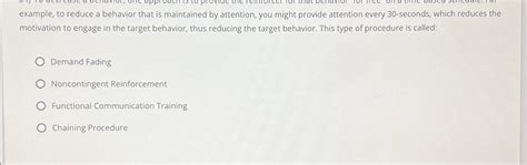 Solved Example To Reduce A Behavior That Is Maintained By
