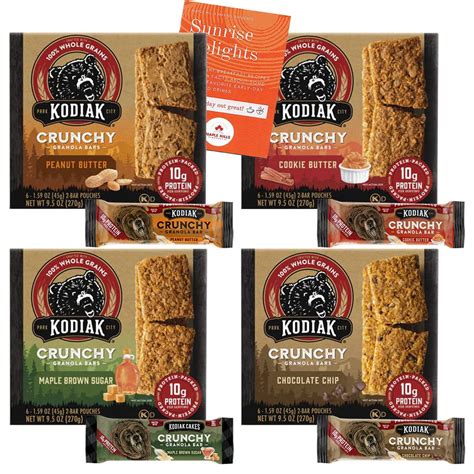 Kodiak Cakes High Protein Crunchy Granola Bars Variety Pack 48 BARS