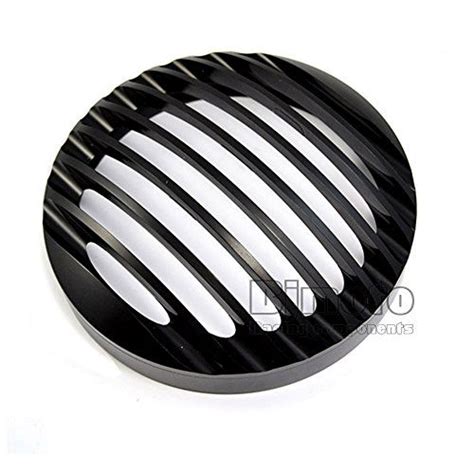 Black 5 3 4 Motorcycle Aluminum Headlight Grill Cover Protector For