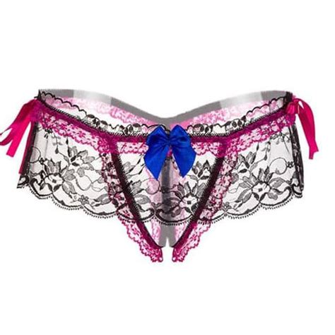 Jual G String Celana Dalam Terbuka Sexy Open Crotch Bikinis Lingerie C057 Fuchsia Shopee