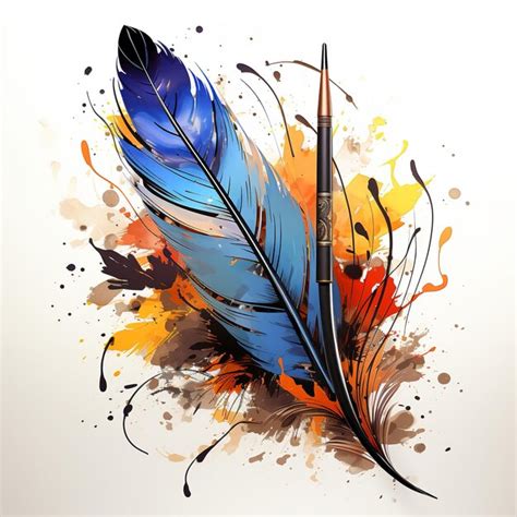 Premium Photo Illustration Of Single Pen 2d Vector Image Colorfull 4k