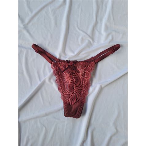 Calcinha Sensual Tanga Cavada Fio Dental Em Microfibra E Renda Regulagem Lateral Lingerie