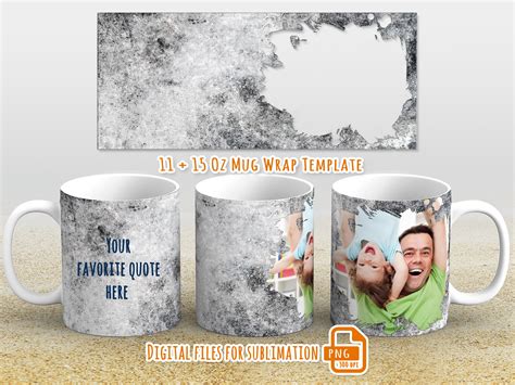 Photo Mug Png Wrap, Picture Mug Template for Sublimation 11 and 15 Oz ...