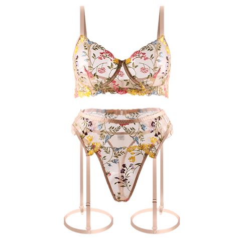 Varsbaby Women S Sexy Sheer Bra See Through Mesh Lingerie Set Transparent Unlined Lace Floral