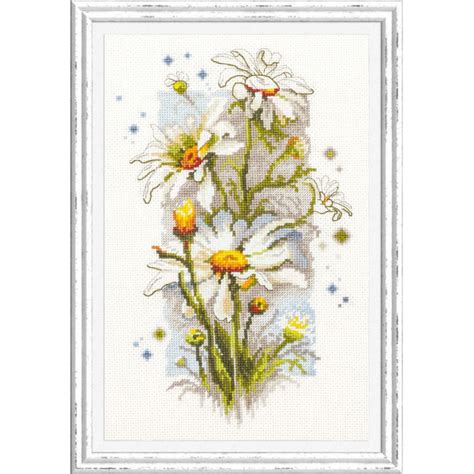 Magic Needle White Daisies Gsm100 103 Cross Stitch Kit Jks Cross