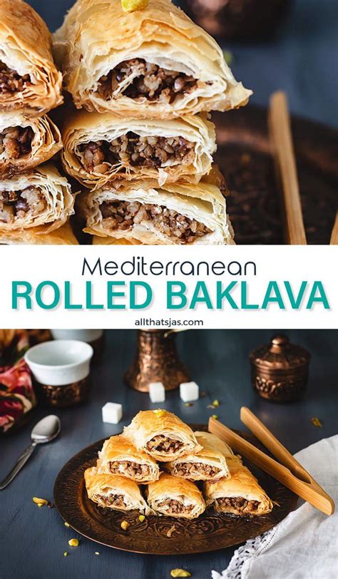 Easy Mediterranean Rolled Baklava • All Thats Jas Recipe Homemade