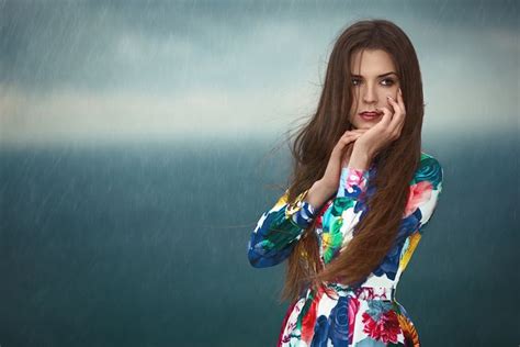 Portrait Brunette Women Model 1080P Wallpaper Hdwallpaper Desktop Brunette Long Hair