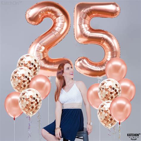 Buy Big 25th Birthday Decorations For Women 40 Inch Rose Gold 25