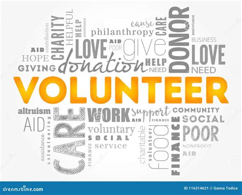 Volunteer Word Cloud Collage Stock Illustration Illustration Of