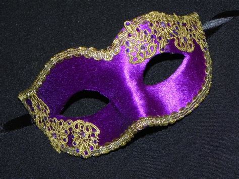 Masquerade Mask In Purple And Gold With Velvet And Lace Etsy