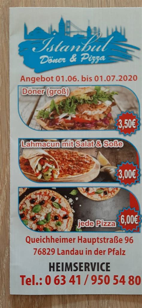 Speisekarte von Istanbul Döner Pizza Landau in der Pfalz