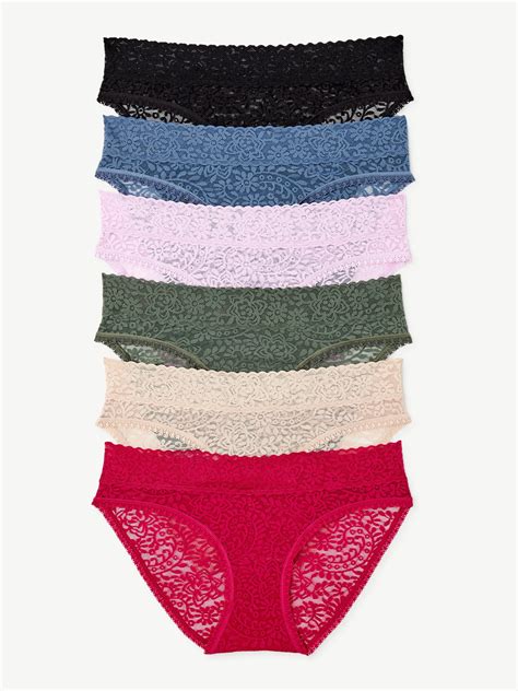 Joyspun Women S Lace Waist Bikini Panties 6 Pack Sizes S To 2XL Walmart