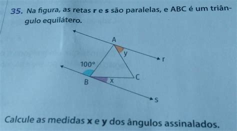 Solved 35 Na figura as retas r e s são paralelas eABC geometry