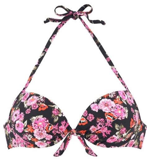 Lascana góra od bikini czarna w kwiaty B Cena Opinie Allegro
