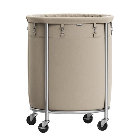 SONGMICS Laundry Basket With Wheels Rolling Laundry Hamper 45 Gal