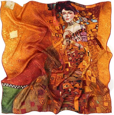 Prettystern 35 5 Art Nouveau Painting Silk Gold Scarf Shawl Gustav