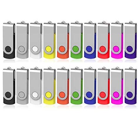 Buy AreTop Bulk Flash Drive 8GB 20 Pack, USB 2.0 Swivel Thum Drive Bulk Pendrive USB Memory ...