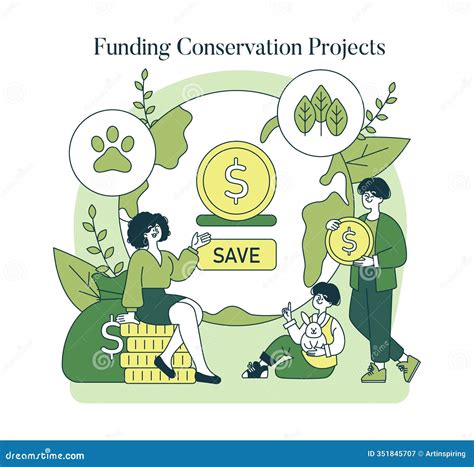 Ecosystem Conservation. Flat Vector Illustration Stock Illustration