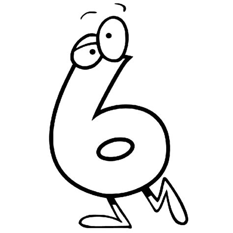 Cartoon Number 6 Coloring Page Download Print Or Color Online For Free