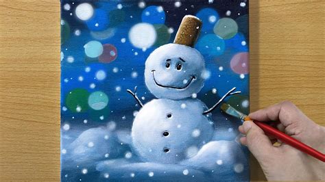 Christmas Snowman Acrylic Painting For Beginners Step By Step 168